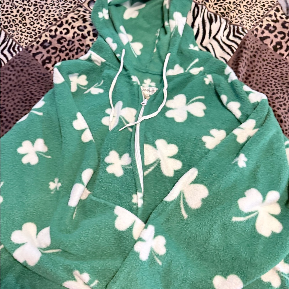 Forever Lazy Med Green Shamrock Onsie